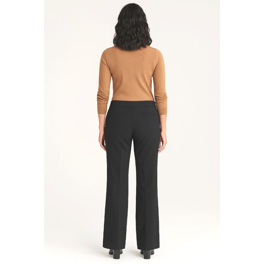 Chicos Womens So Slimming Black Trousers Mid-Rise Straight Fit Size 16P 3P - Picture 2 of 13